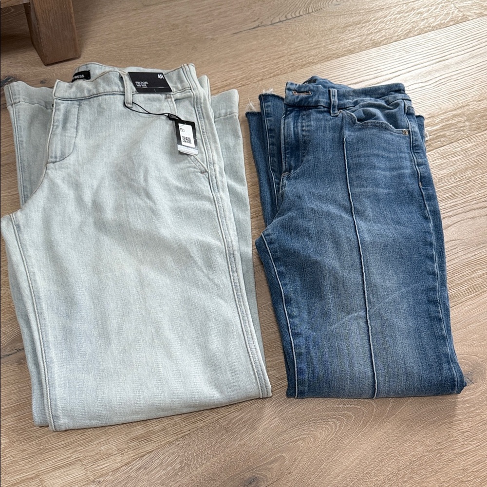 Women’s Blue and Light Gray Jeans